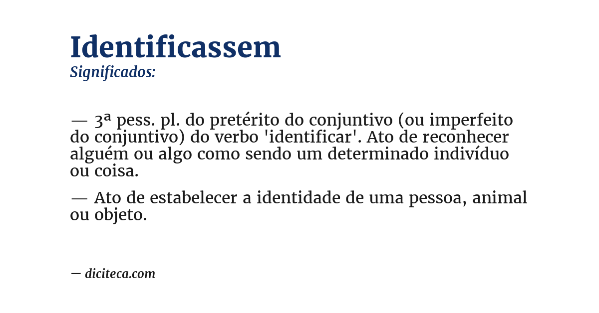 Significado de identificassem