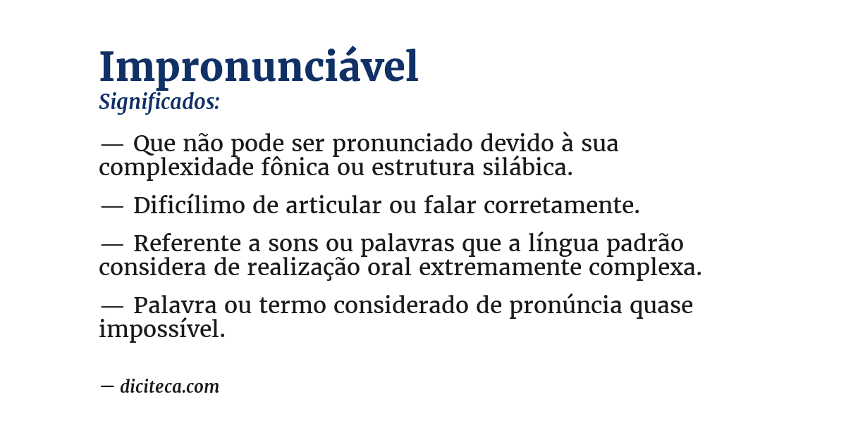 Significado de impronunciável