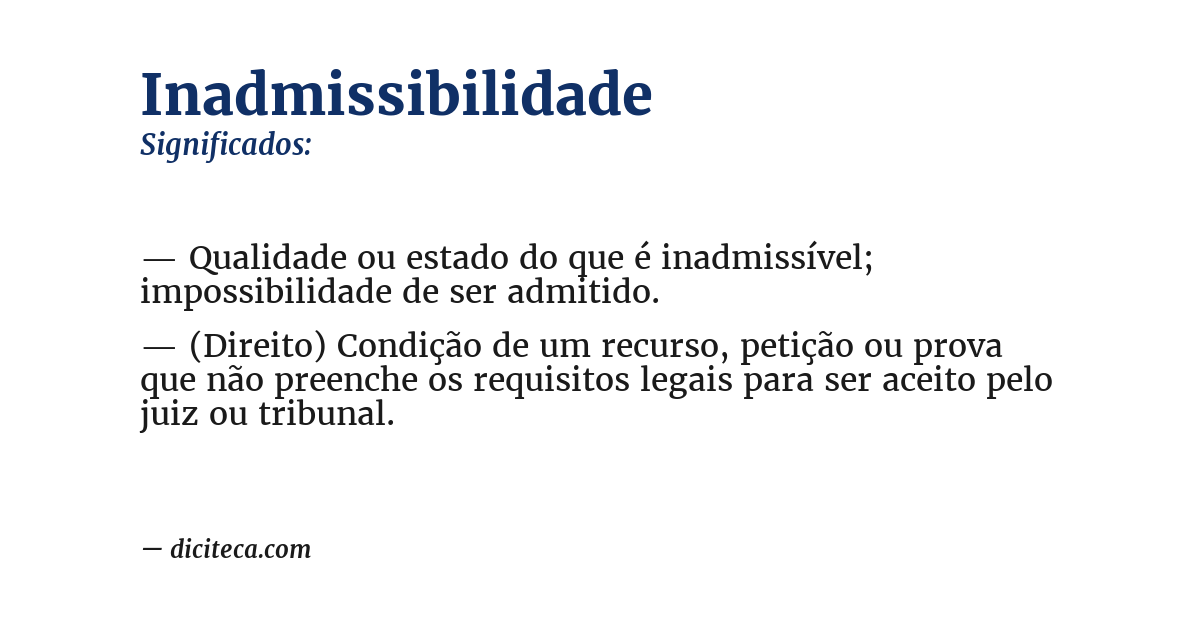 Significado de inadmissibilidade