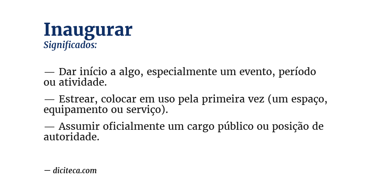 Significado de inaugurar
