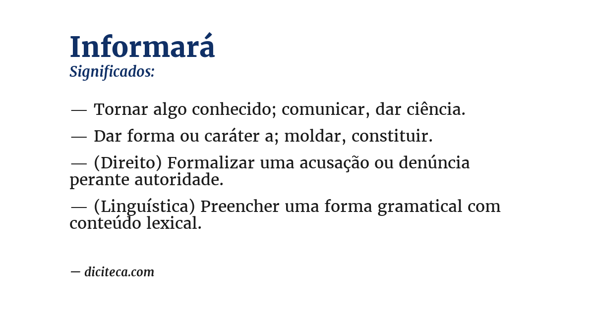Significado de informará