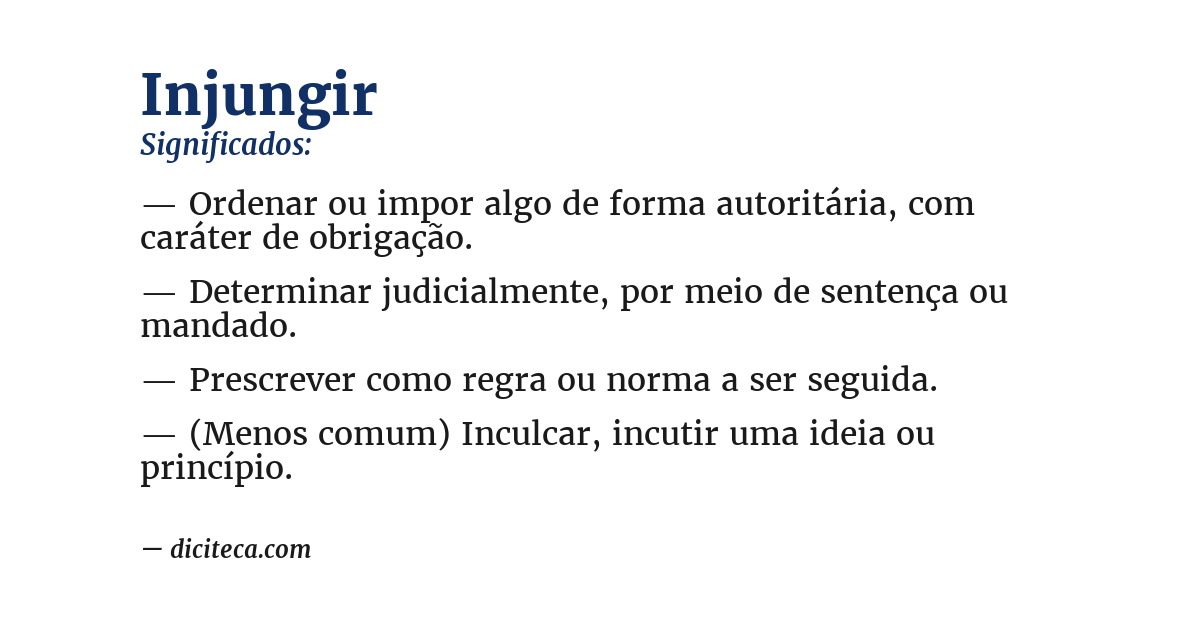 Significado de injungir