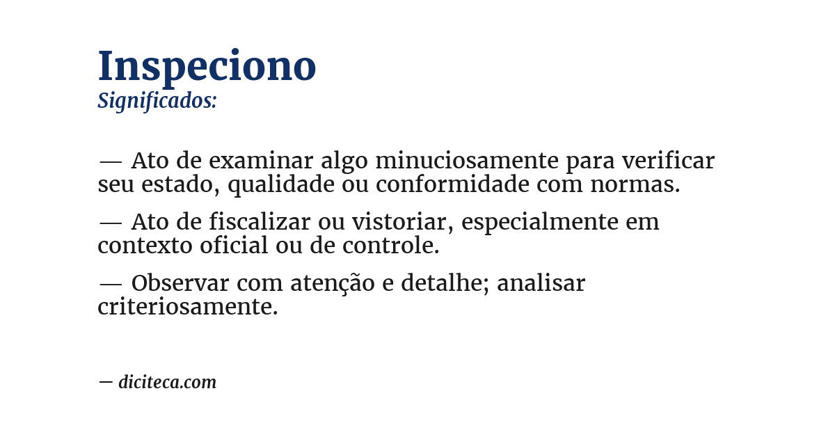 Significado de inspeciono