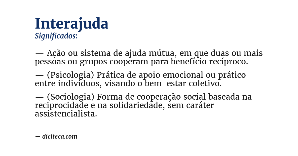 Significado de interajuda