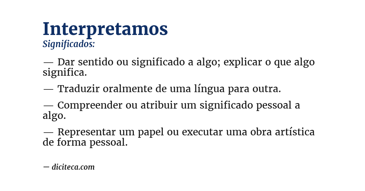 Significado de interpretamos