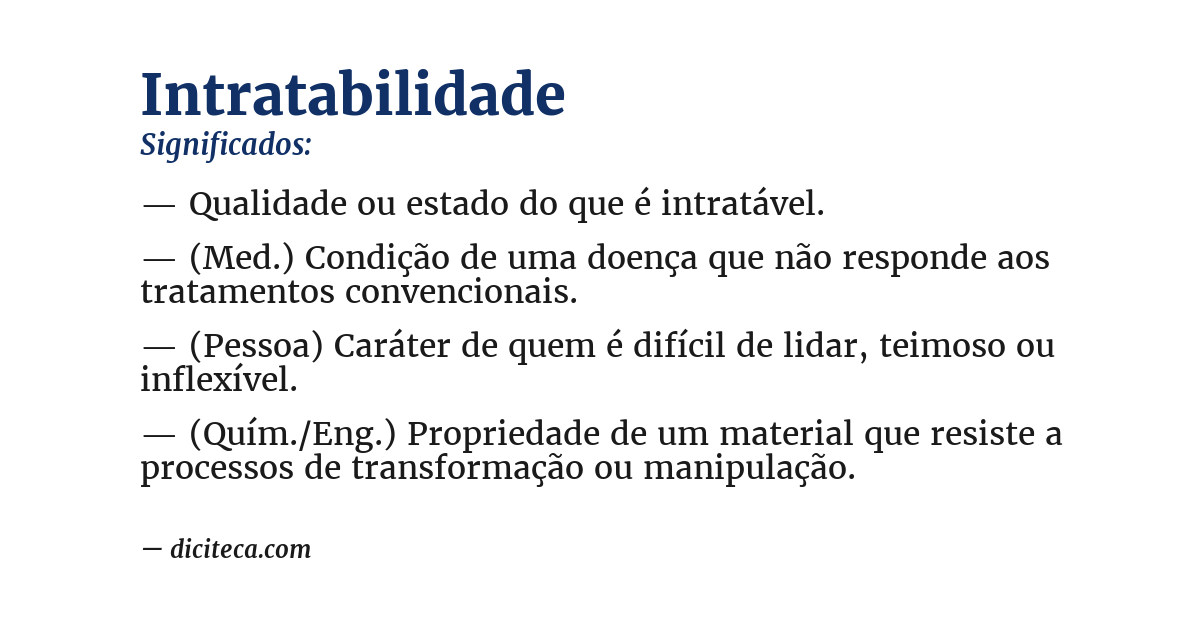 Significado de intratabilidade