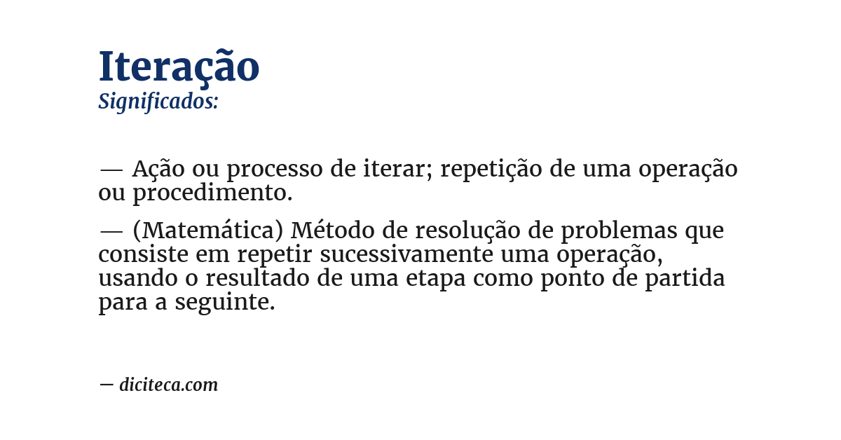 Significado de iteração
