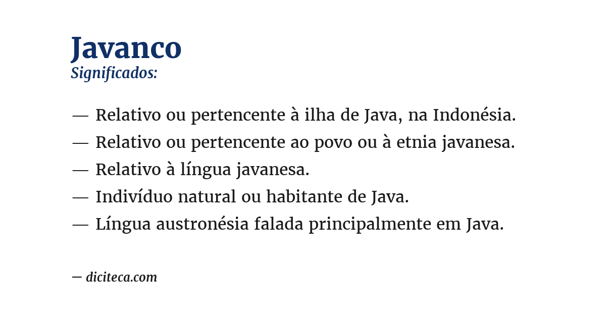 Significado de javanco