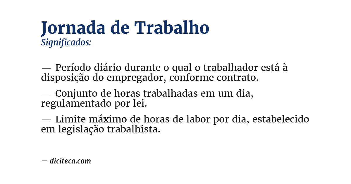 Significado de jornada de trabalho