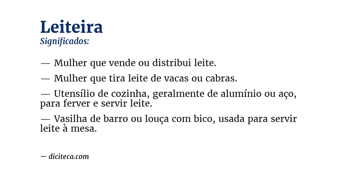Significado de leiteira
