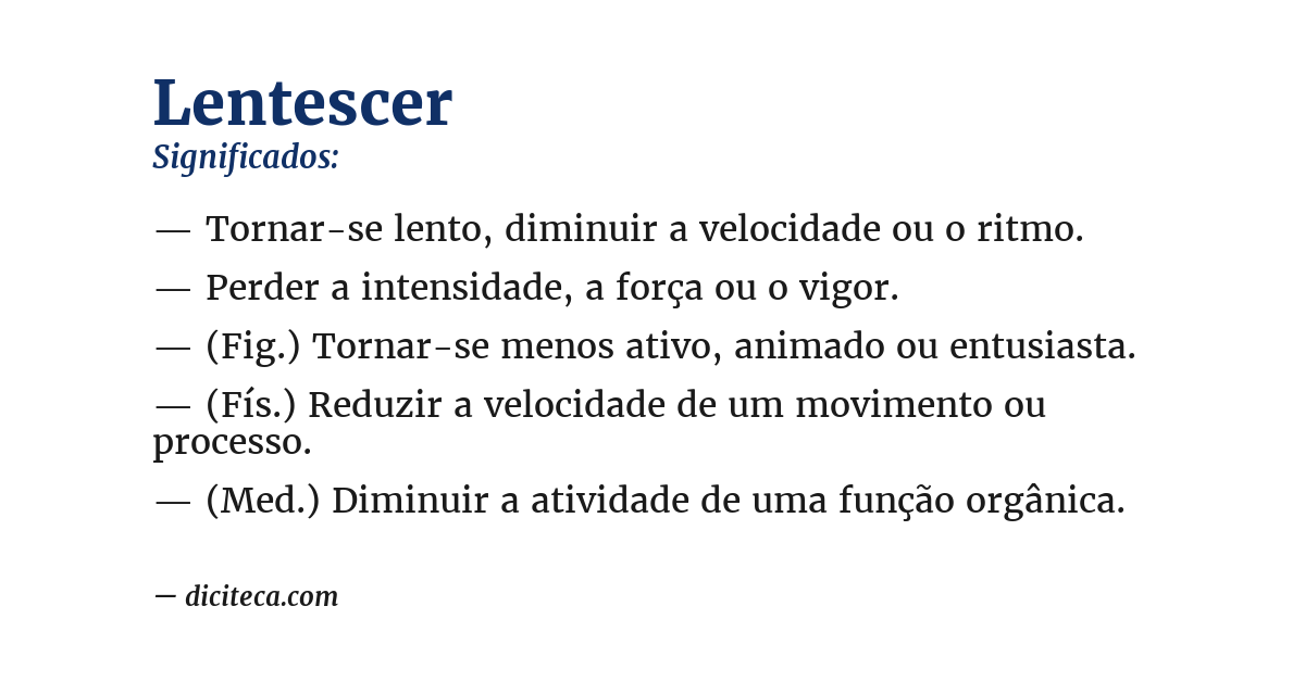 Significado de lentescer