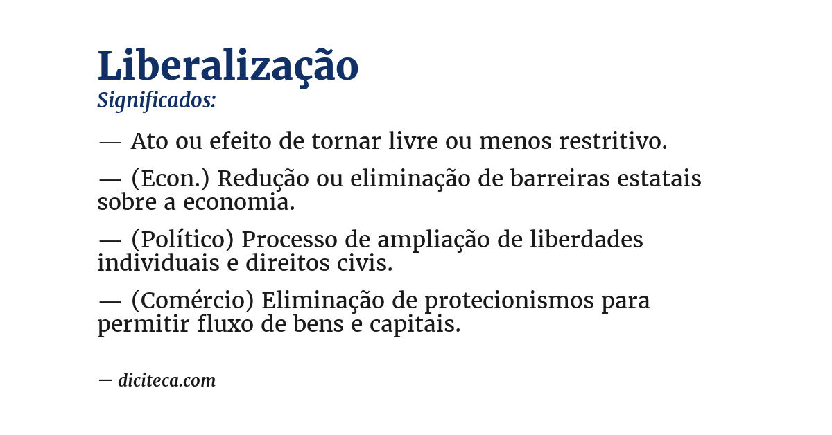 Significado de liberalização
