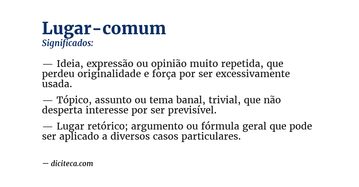 Significado de lugar-comum