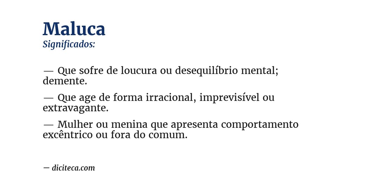 Significado de maluca