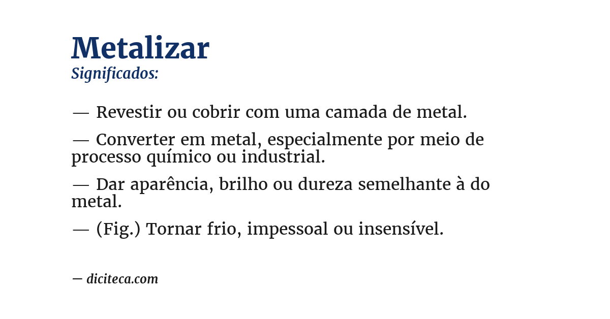 Significado de metalizar