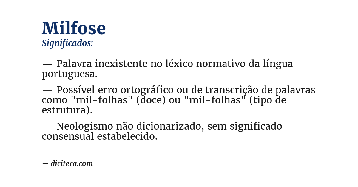 Significado de milfose