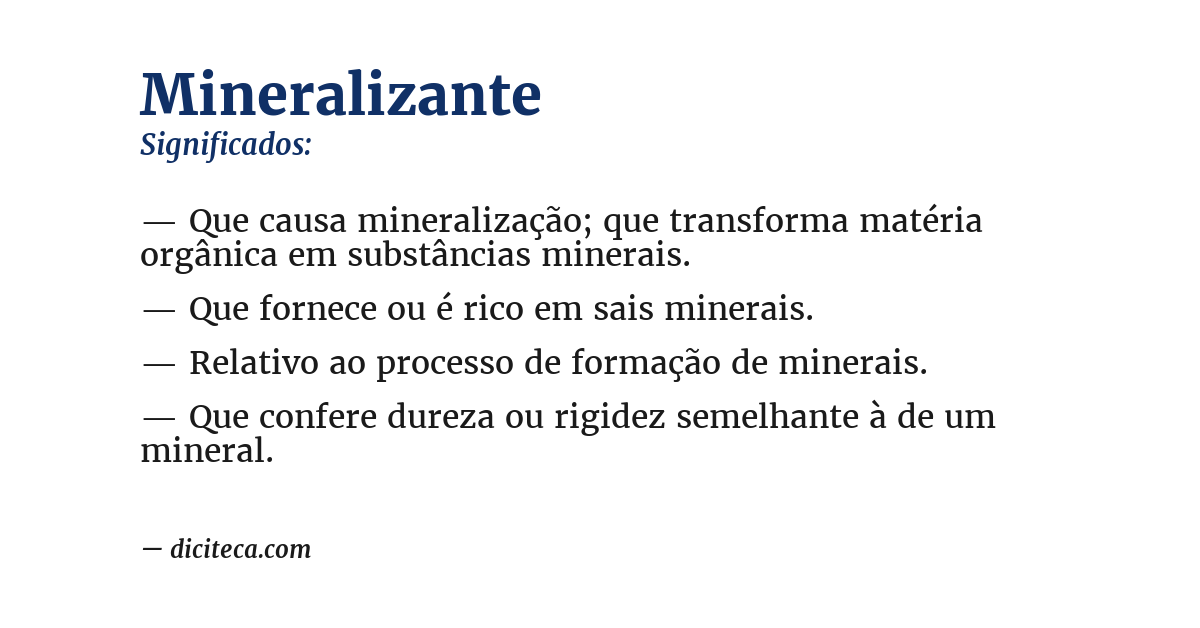 Significado de mineralizante