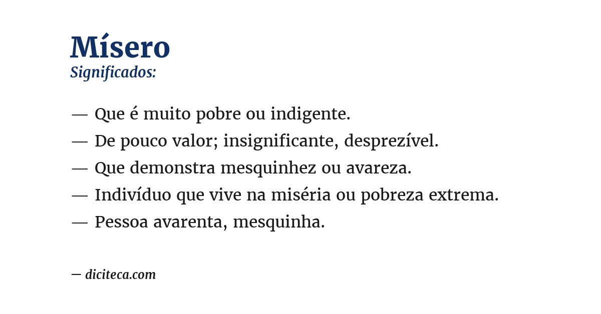 Significado de mísero