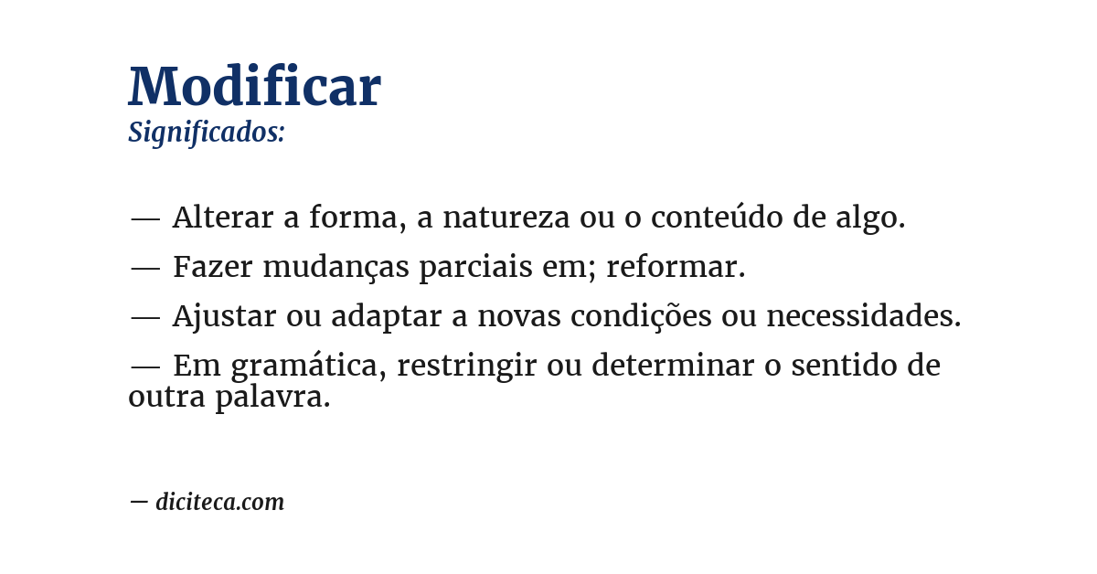 Significado de modificar