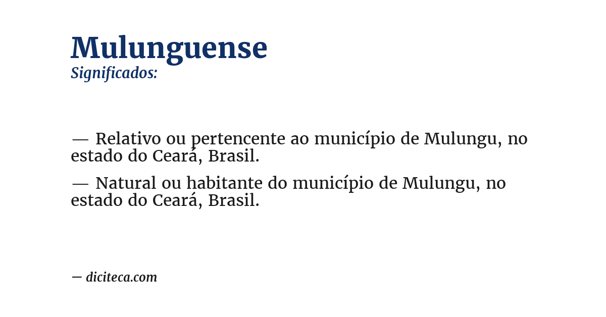 Significado de mulunguense