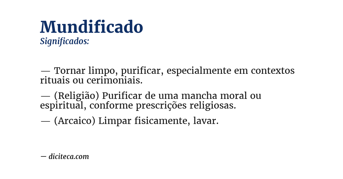 Significado de mundificado