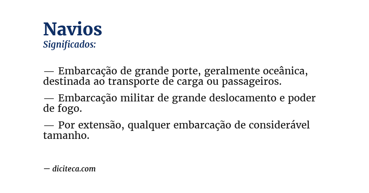 Significado de navios