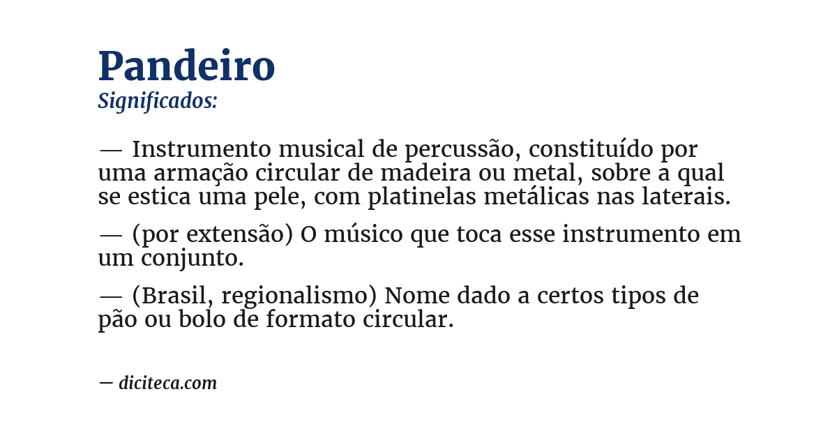 Significado de pandeiro