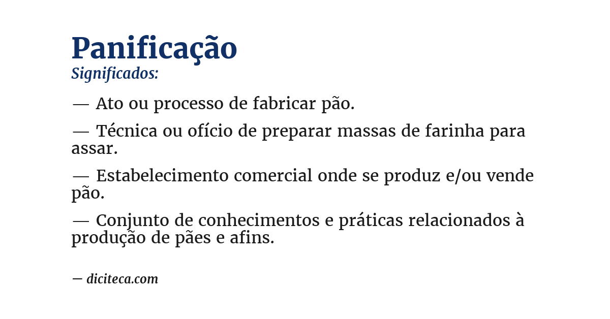 Significado de panificação