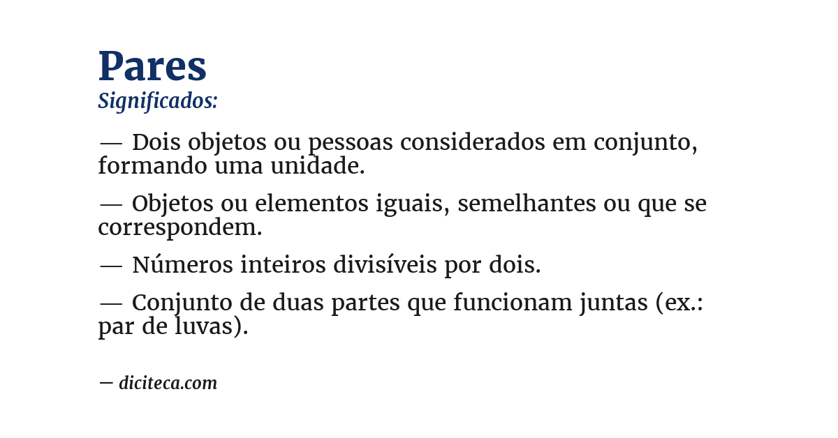 Significado de pares