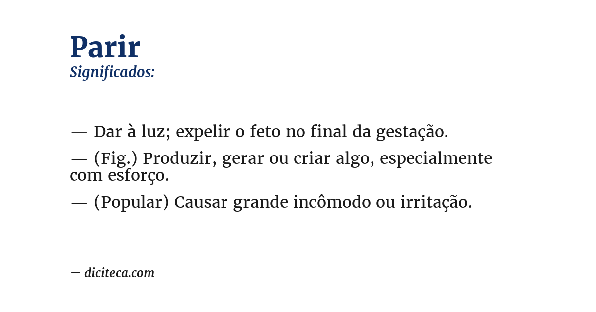 Significado de parir