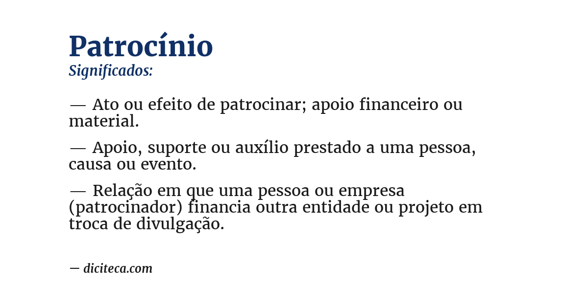 Significado de patrocínio