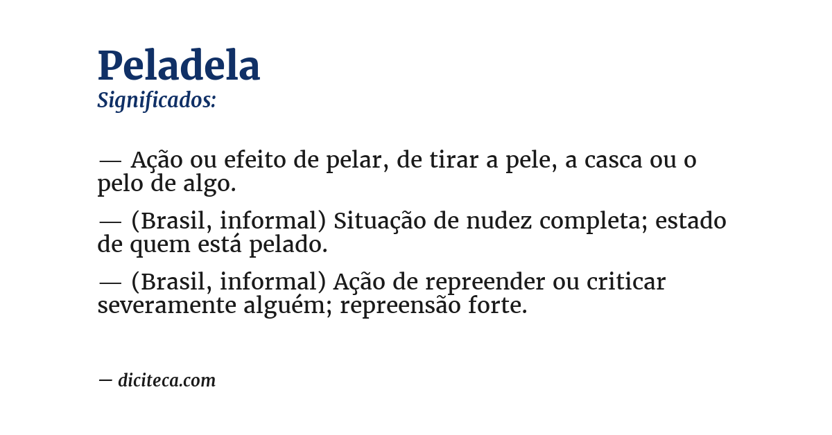 Significado de peladela