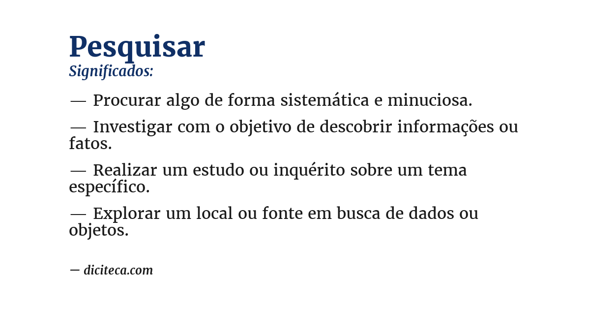 Significado de pesquisar