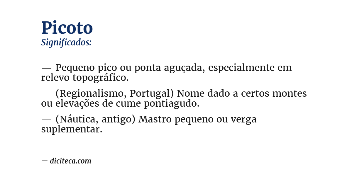 Significado de picoto