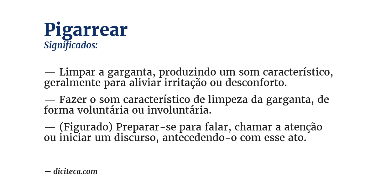 Significado de pigarrear