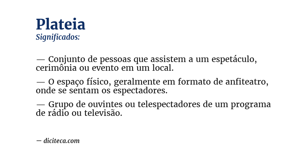 Significado de plateia