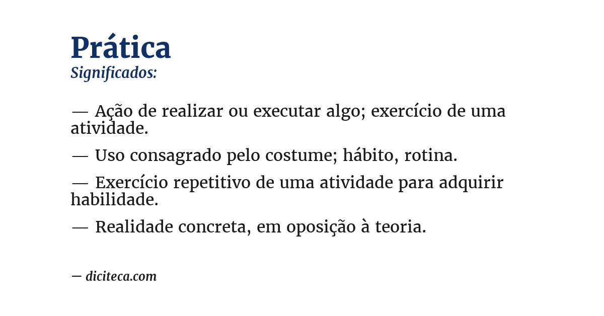 Significado de prática