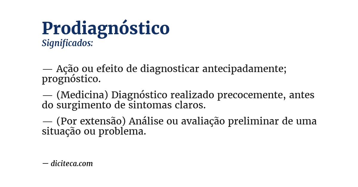 Significado de prodiagnóstico
