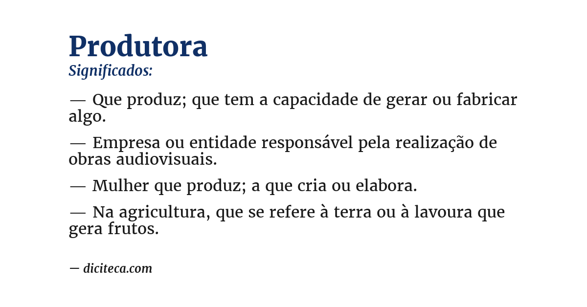 Significado de produtora