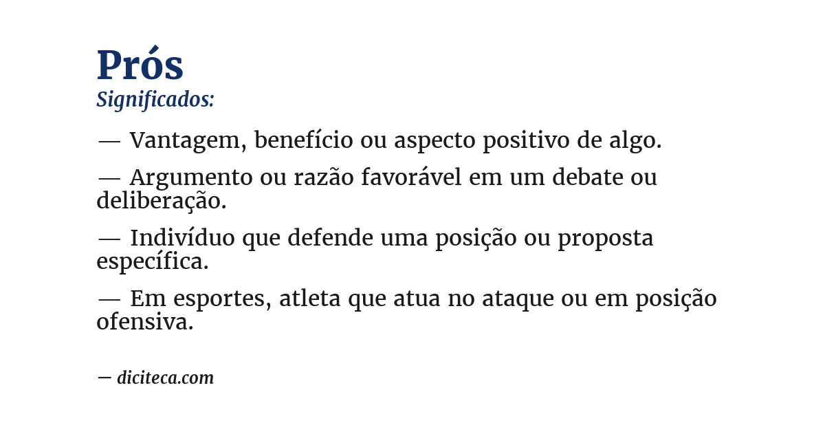 Significado de prós