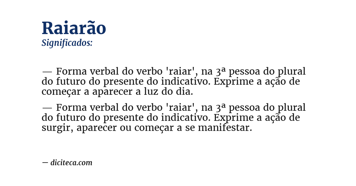 Significado de raiarão