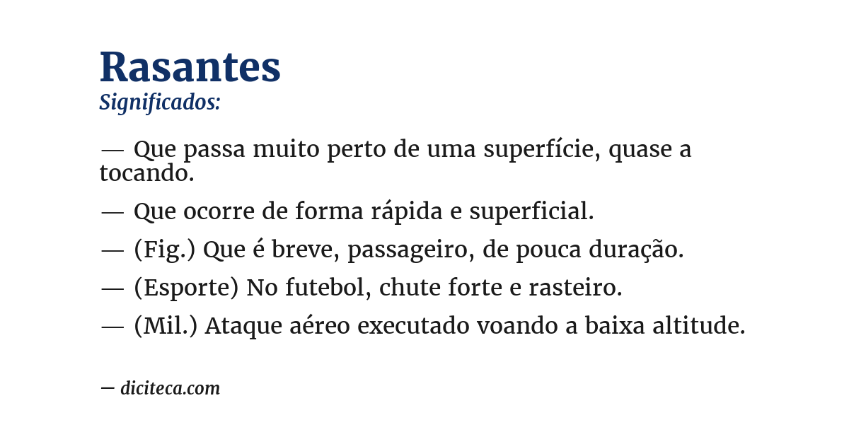 Significado de rasantes