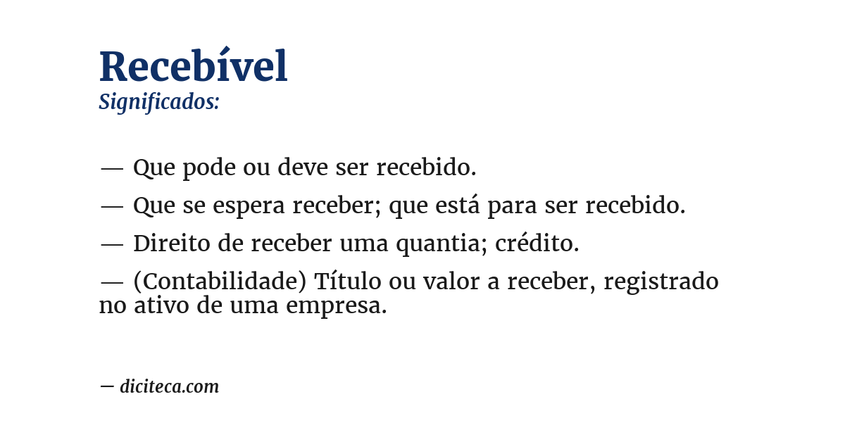 Significado de recebível