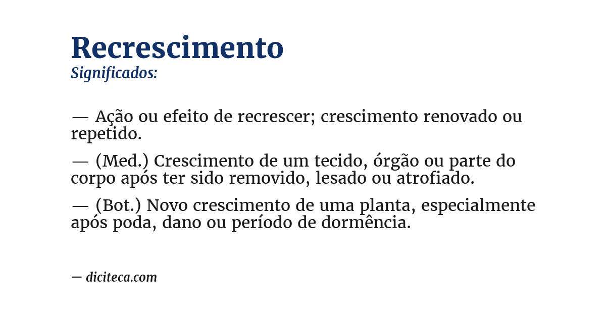 Significado de recrescimento