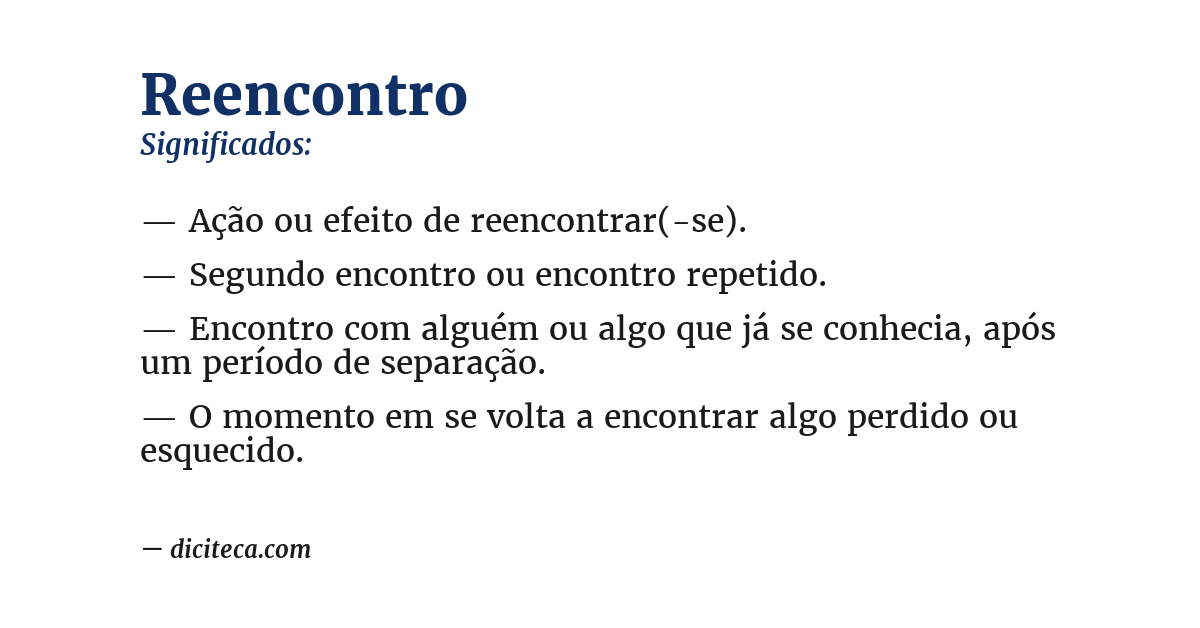 Significado de reencontro