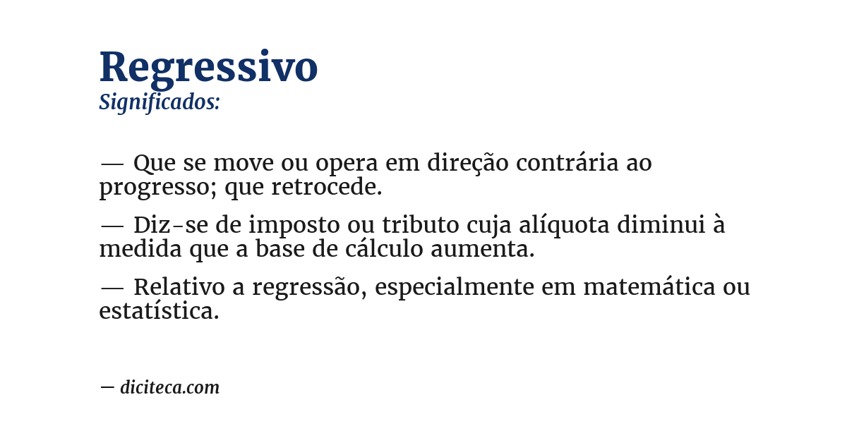 Significado de regressivo