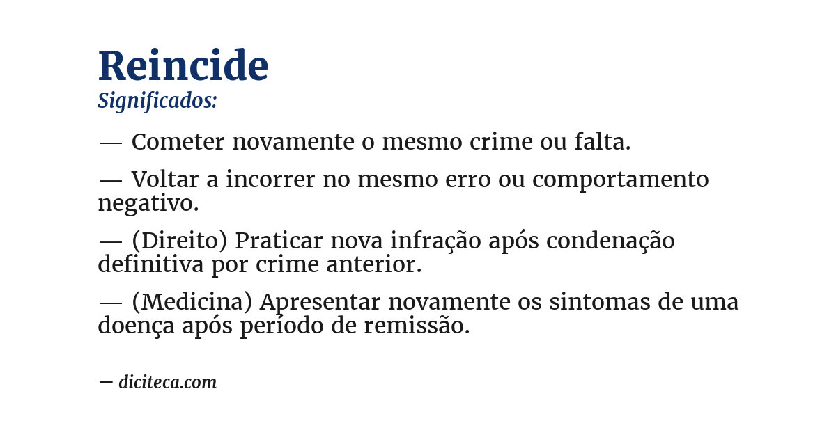 Significado de reincide