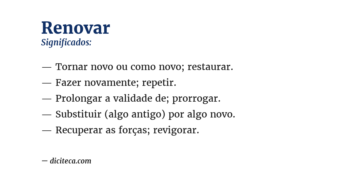 Significado de renovar