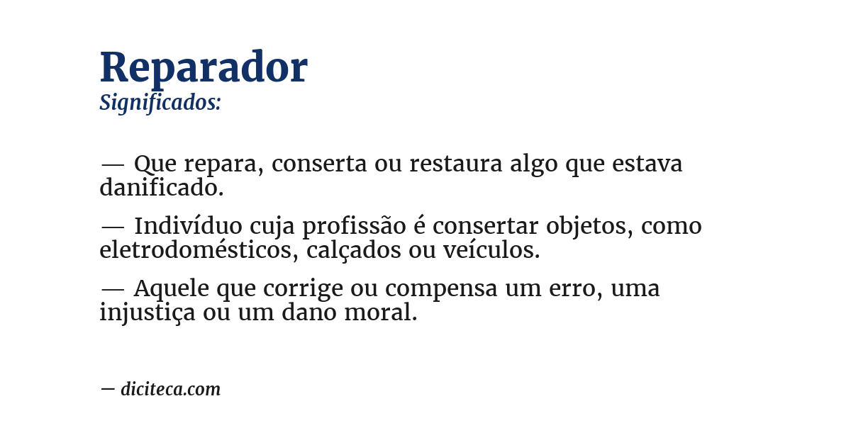 Significado de reparador