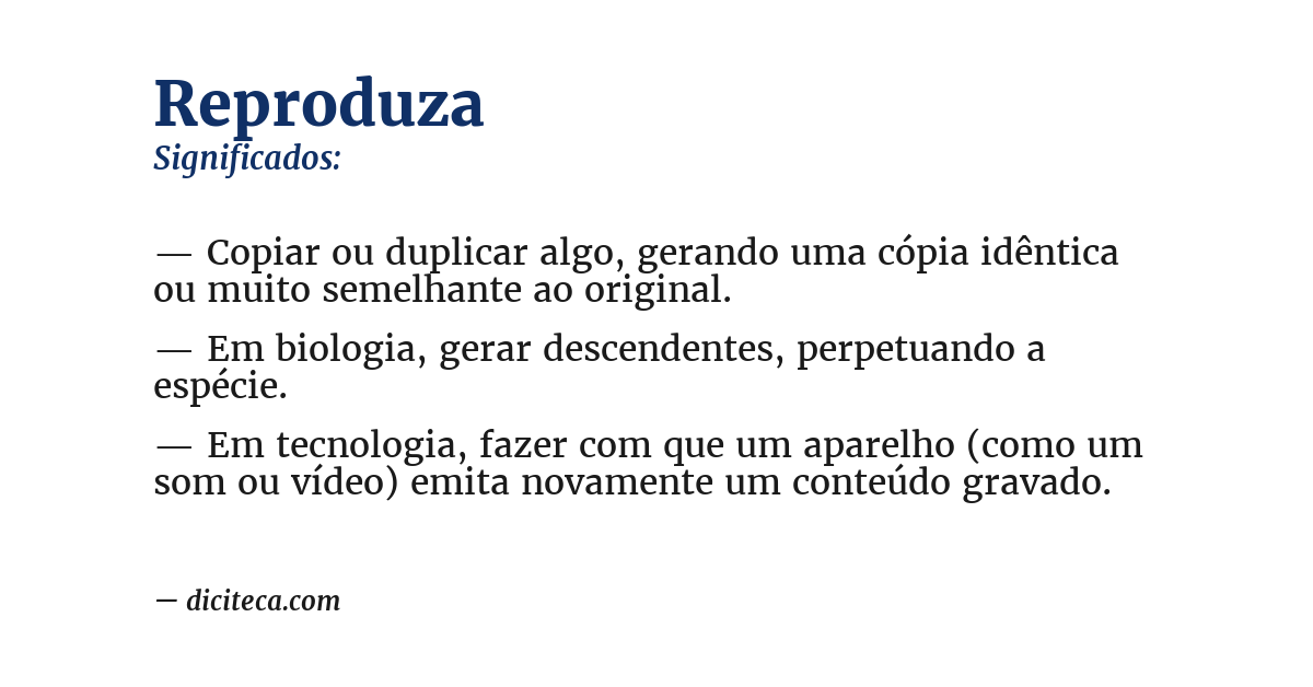 Significado de reproduza